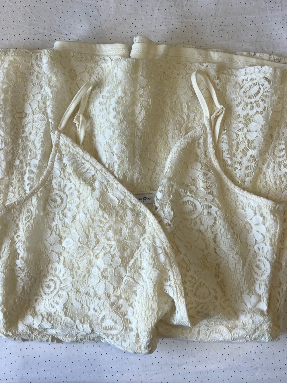 loverfire Cream Floral Lace Mini Dress